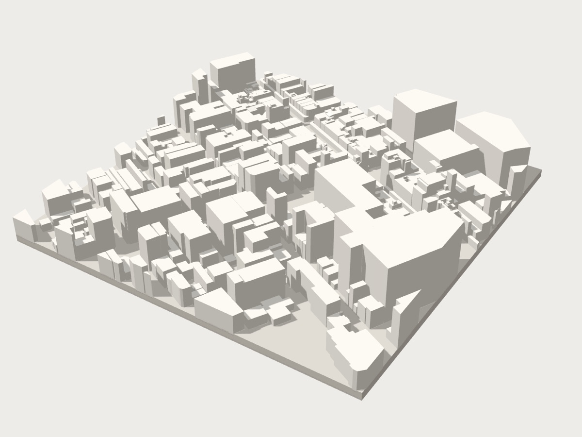 静岡駅周辺の立体模型（3Dプレビュー）